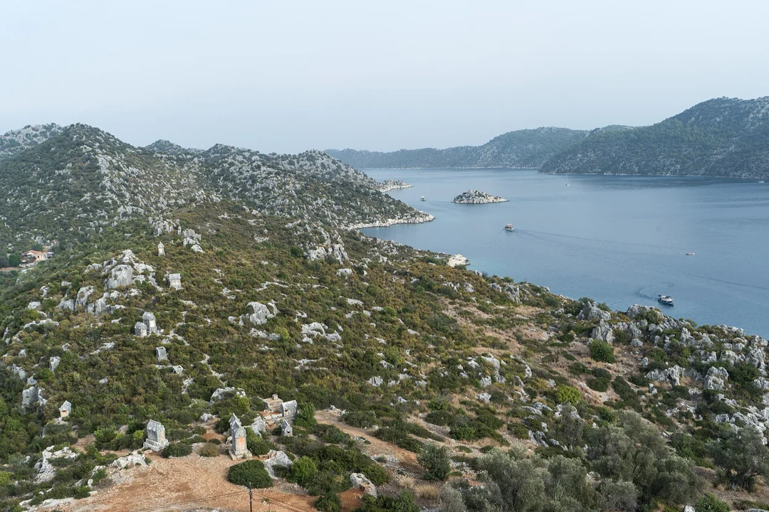 Blick von der Burg Simena über die Kekova-Bucht