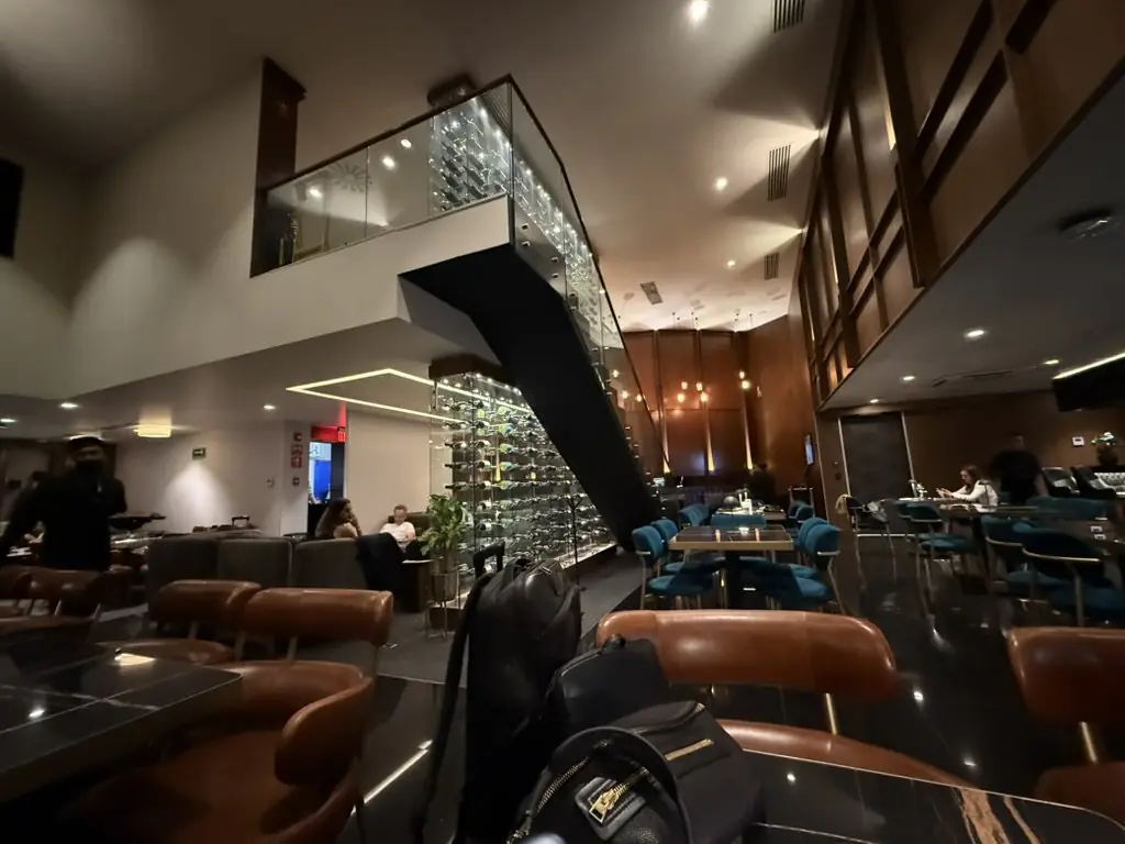 Bar and seating area of the Centurion Lounge Terminal 2